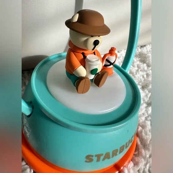 2021 Starbucks Little Bear Double-deck Retro LanternGlass Cup 10oz Camping